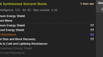 Rare Boots 4-linked 298 ES +75% Total Res
